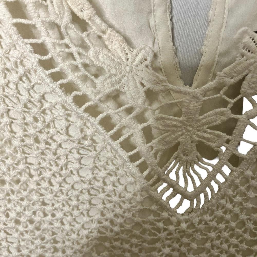 21. Top Shop Women’s Size 2 crochet mini dress ivory floral NWT - Picture 16 of 16